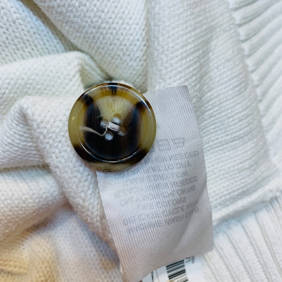 Quince Cropped Cardigan Medium Ivory 100% Organic Cotton Button Up Preppy *Read* - Picture 11 of 13